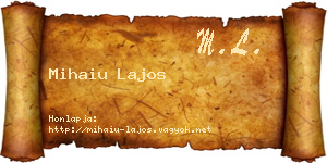 Mihaiu Lajos névjegykártya